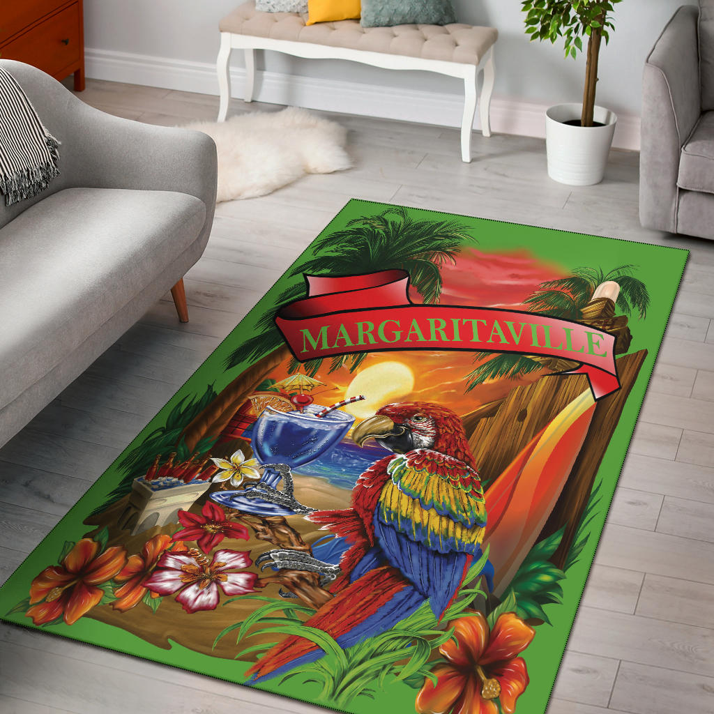 Margaritaville Lime Green Parrot Area Rug – Let's Print Big