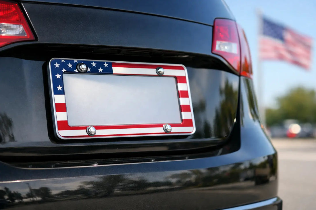 American Flag License Plate Frame Guide