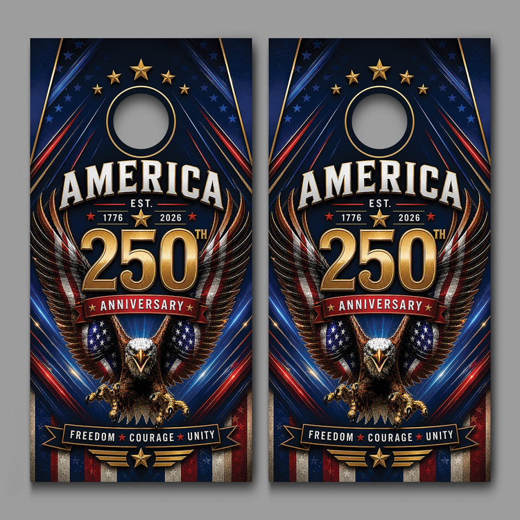Patriotic & 250th Anniversary Cornhole Wraps