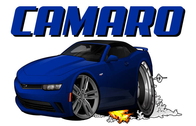 2018 Chevrolet Camaro Blue Convertible Smoke and Flames
