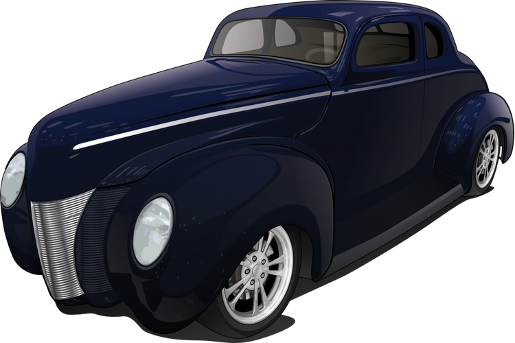 Blue Coupe Hot Rod Car