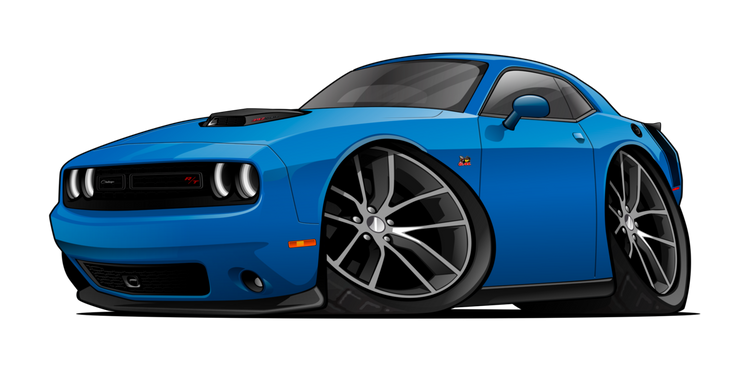 Blue Dodge Challenger Hot Rod