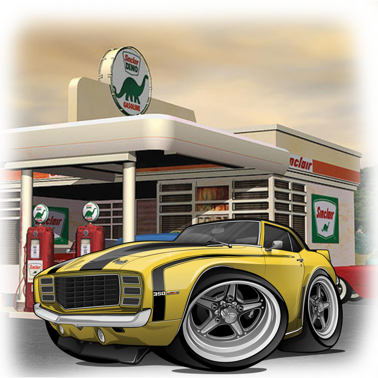 1st Generation Camaro Yellow Gas Station 2