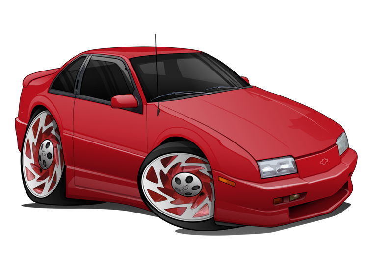 Chevy Red Beretta Car Art