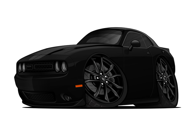Blacked out Dodge Challenger Car Art