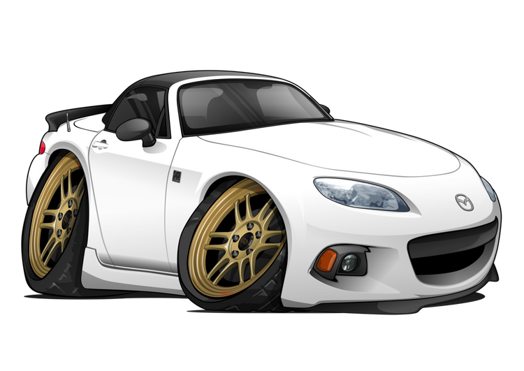 White Cartoon Car Hot Rod