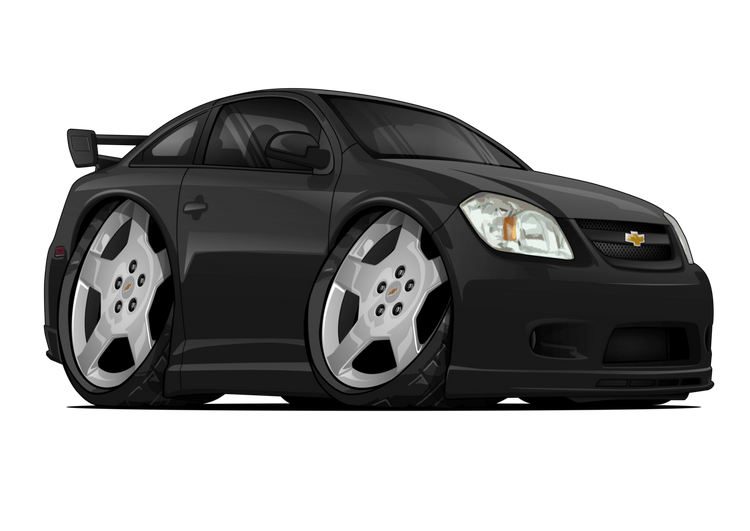 Black Cartoon Car Hot Rod