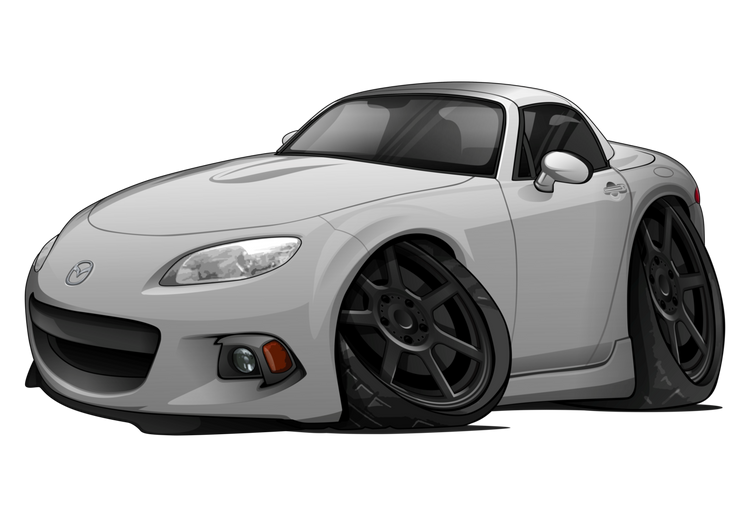 Gray Cartoon Car Hot Rod