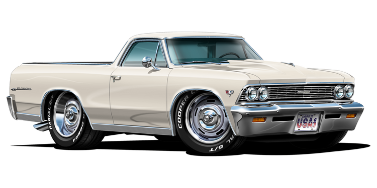 1966 Chevy El Camino Muscle Car Art