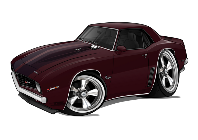 1969 Chevy Camaro Z28 Muscle Car Art