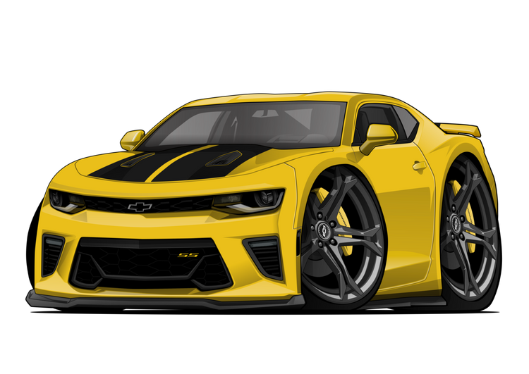 5th Generation Yellow Camaro SS Muscle Car Art
