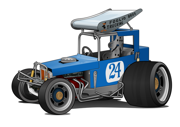 Blue Race Car Super Modified
