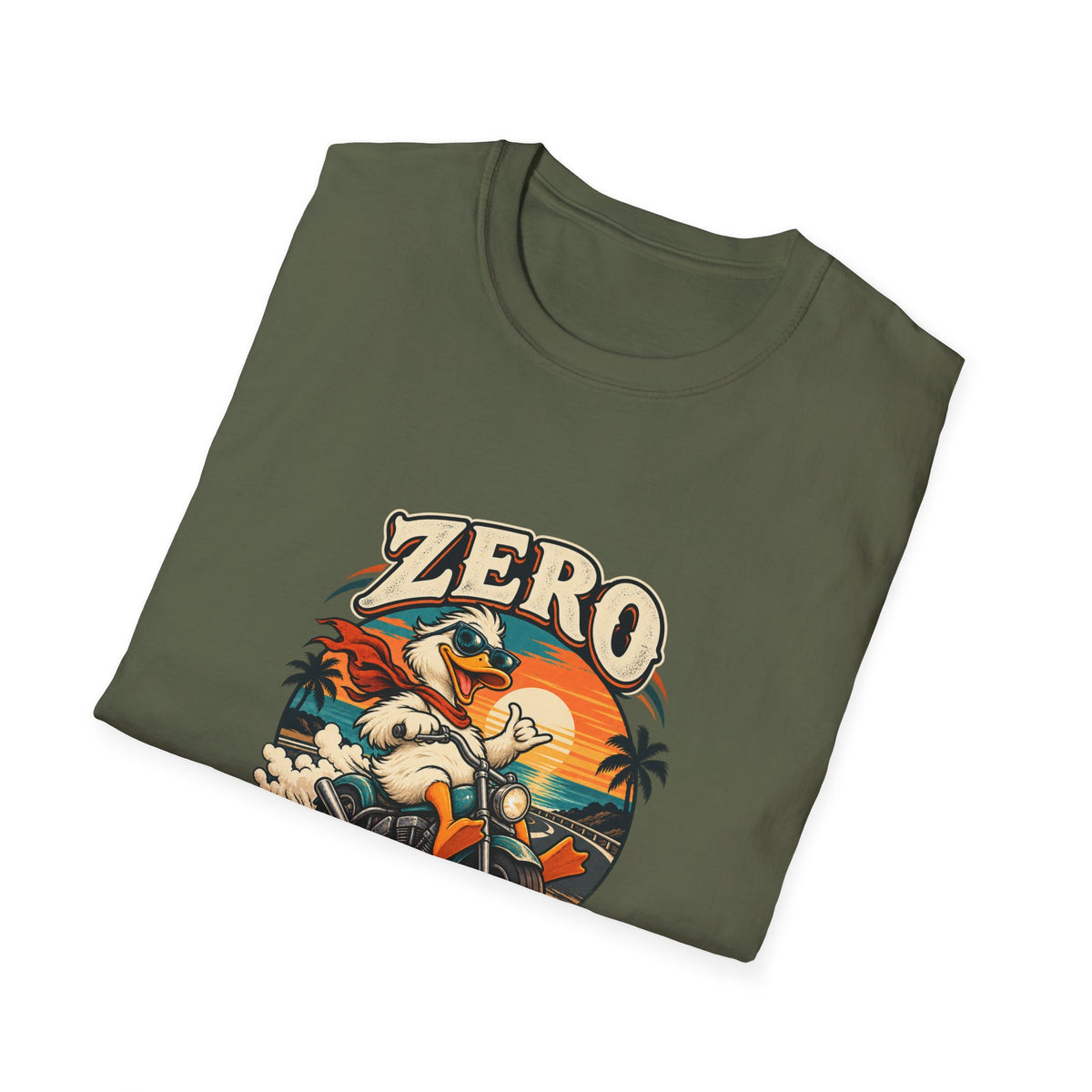 Zero Ducks Given T-Shirt | Funny Duck Motorcycle Tee