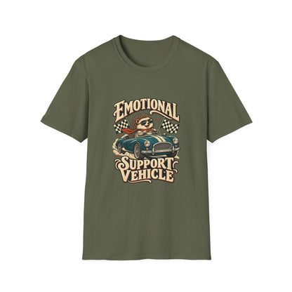 Emotional Support Vehicle T-Shirt | Funny Hedgehog Car Tee