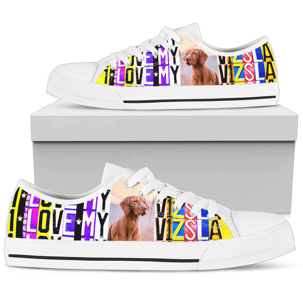 Women's Low Top Canvas Shoes For Vizsla Dog Lovers