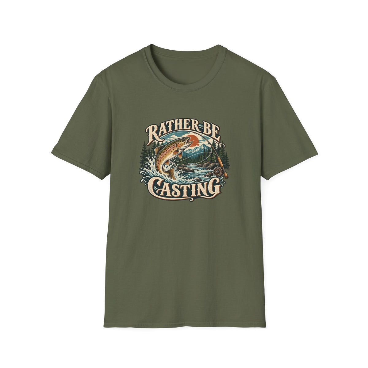 Rather Be Casting T-Shirt | Vintage Trout Fly Fishing Tee