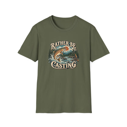 Rather Be Casting T-Shirt | Vintage Trout Fly Fishing Tee