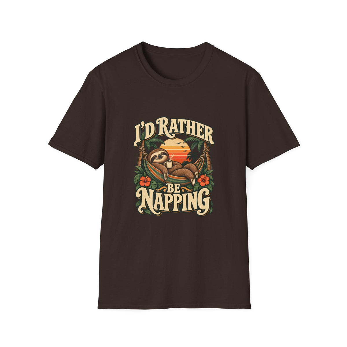I'd Rather Be Napping T-Shirt | Funny Sloth Hammock Tee