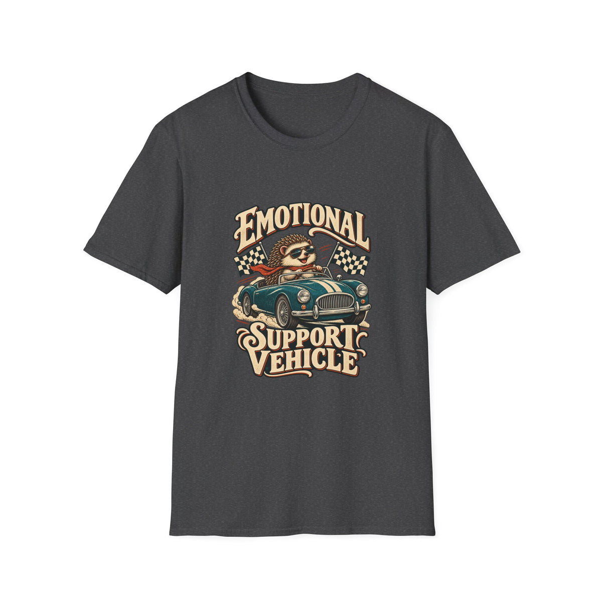 Emotional Support Vehicle T-Shirt | Funny Hedgehog Car Tee