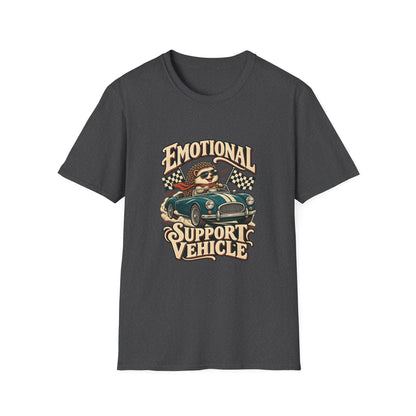 Emotional Support Vehicle T-Shirt | Funny Hedgehog Car Tee