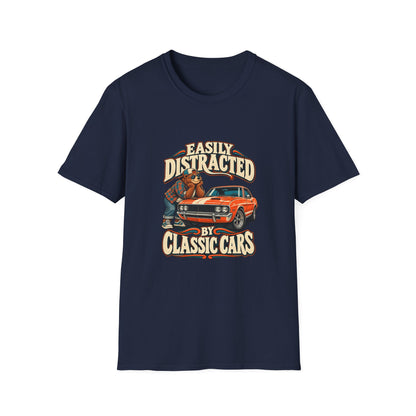 Easily Distracted by Classic Cars T-Shirt | Funny Garage Tee