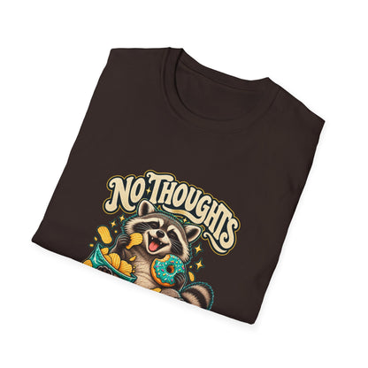 No Thoughts Just Snacks T-Shirt | Funny Raccoon Food Tee