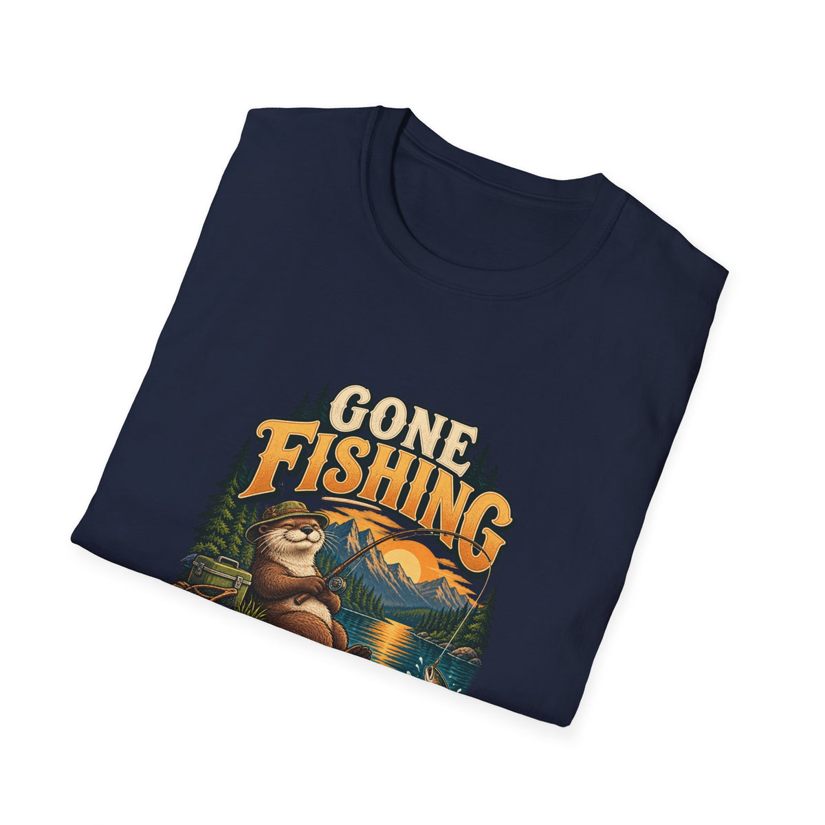 Gone Fishing Problems Can Wait T-Shirt | Funny Otter Tee