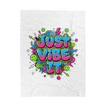Just Vibe It Plush Blanket | slogan, glitch graphic