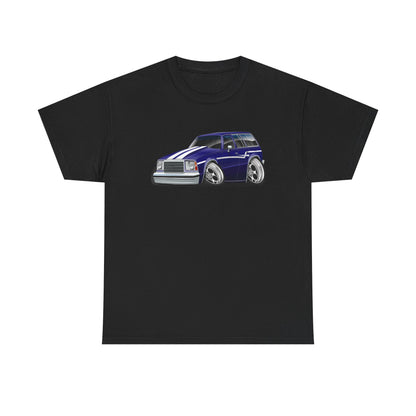 Classic Malibu Blue Wagon Tee — Retro Station Wagon Car Graphic T-Shirt