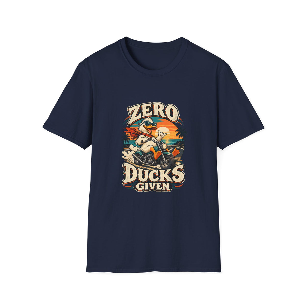 Zero Ducks Given T-Shirt | Funny Duck Motorcycle Tee