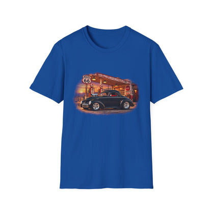 Route 66 Classic 1941 American Willys Car Gas Station T-Shirt