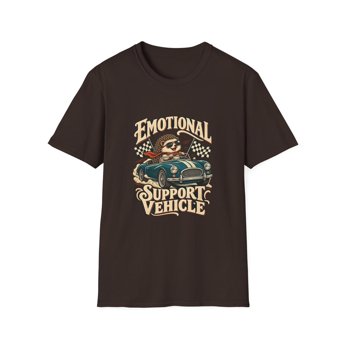 Emotional Support Vehicle T-Shirt | Funny Hedgehog Car Tee