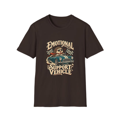 Emotional Support Vehicle T-Shirt | Funny Hedgehog Car Tee