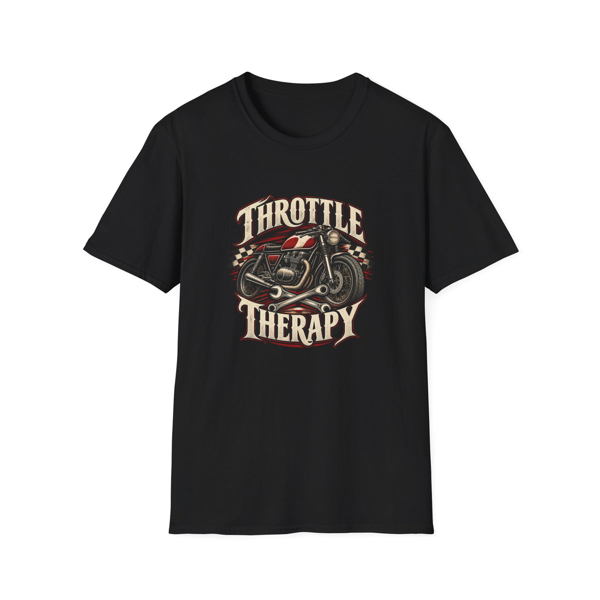 Throttle Therapy T-Shirt | Vintage Cafe Racer Motorcycle Tee