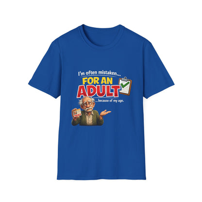 Funny "For An Adult" Graphic T-Shirt — Retro Professor Design