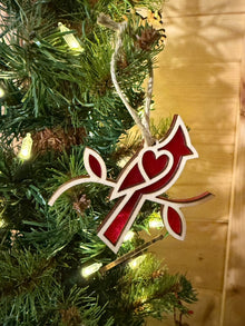 Cardinal Christmas Ornament Wood