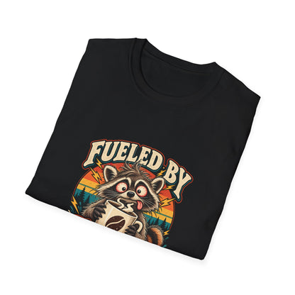 Fueled by Coffee and Bad Decisions T-Shirt | Funny Raccoon Tee