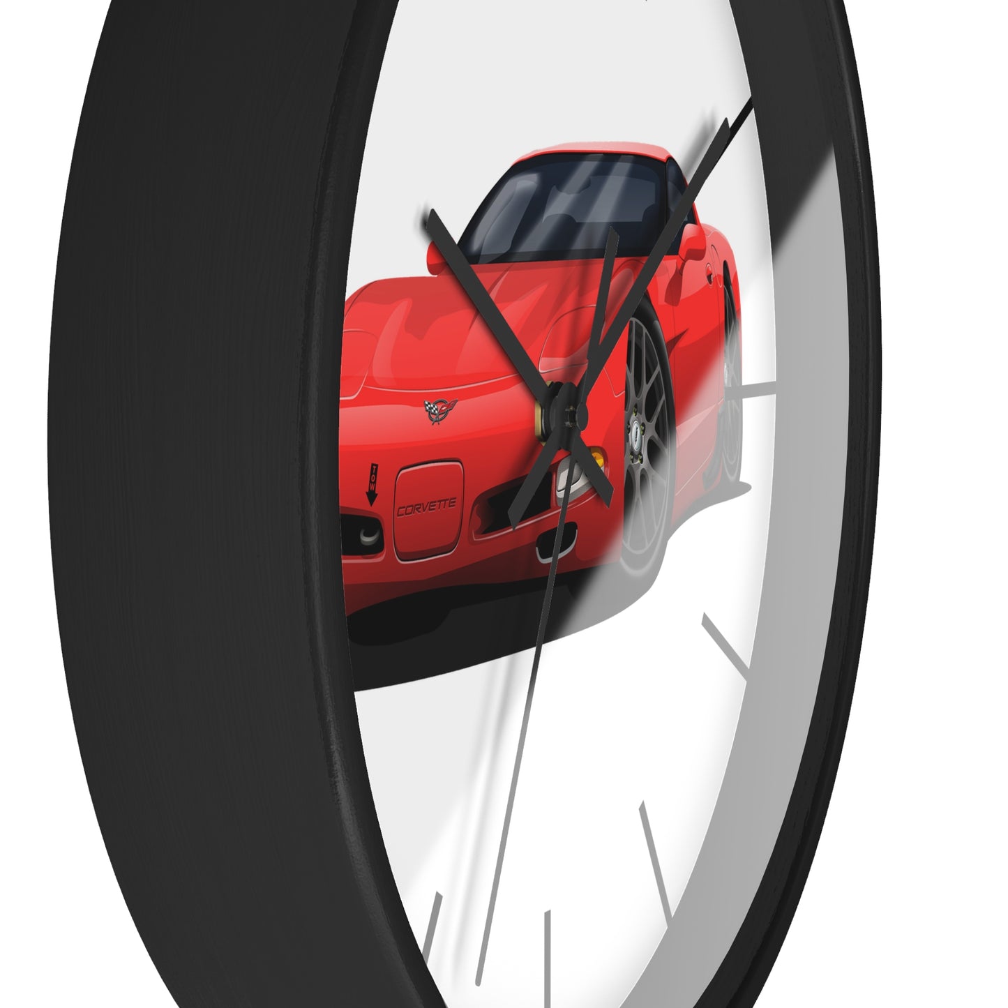 1997 Corvette Red Sports Car Wall Clock — Racing Car Decor for Garage, Man Cave, Kids’ Room
