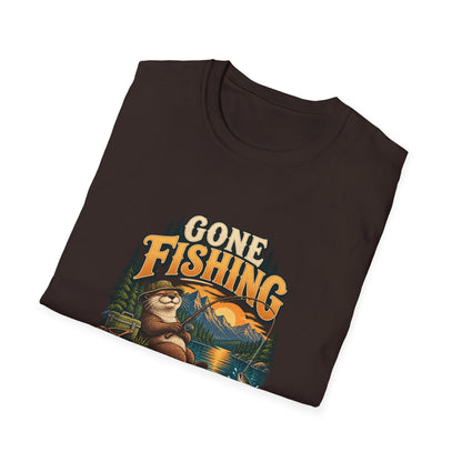 Gone Fishing Problems Can Wait T-Shirt | Funny Otter Tee