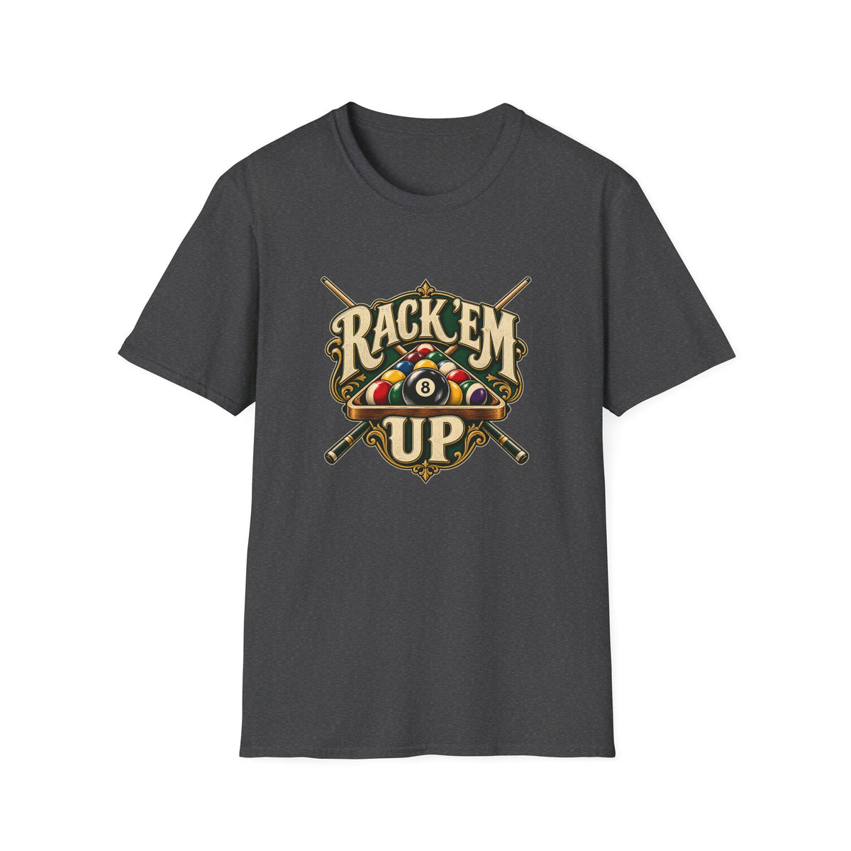 Rack 'Em Up T-Shirt | Vintage Billiards 8 Ball Pool Tee