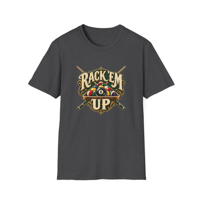 Rack 'Em Up T-Shirt | Vintage Billiards 8 Ball Pool Tee