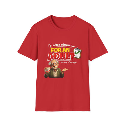 Funny "For An Adult" Graphic T-Shirt — Retro Professor Design