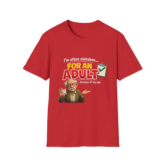 Funny "For An Adult" Graphic T-Shirt — Retro Professor Design
