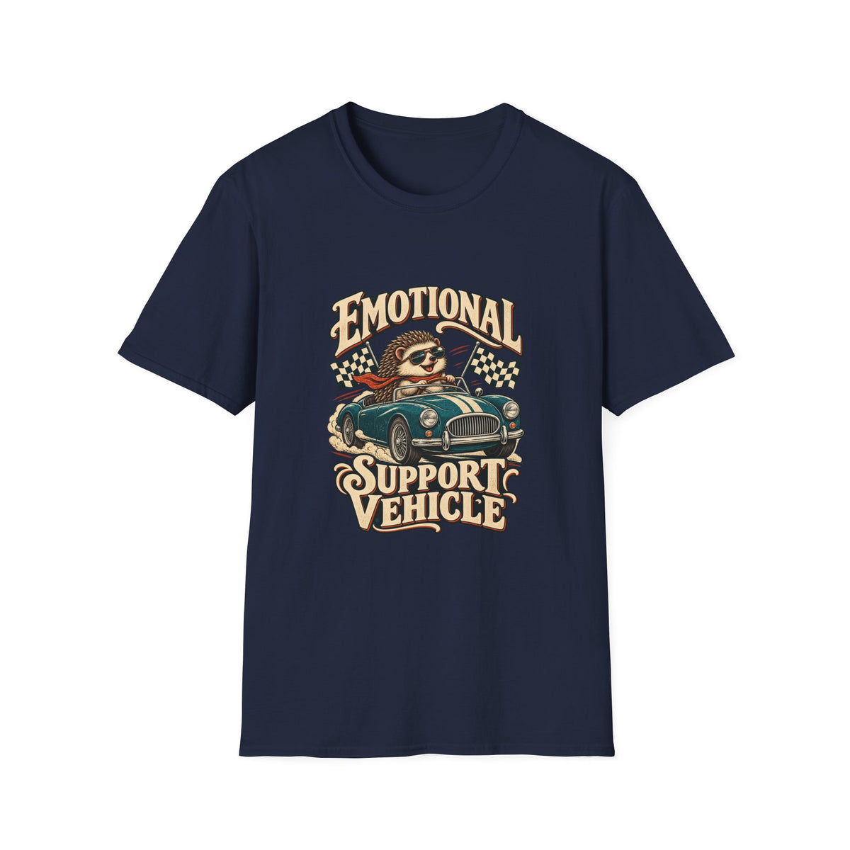 Emotional Support Vehicle T-Shirt | Funny Hedgehog Car Tee