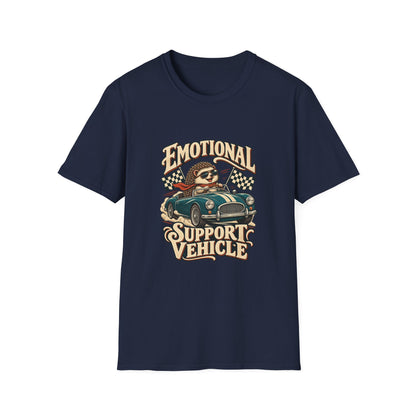 Emotional Support Vehicle T-Shirt | Funny Hedgehog Car Tee