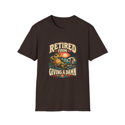 Retired from Giving a Damn T-Shirt | Funny Tortoise Camping Tee