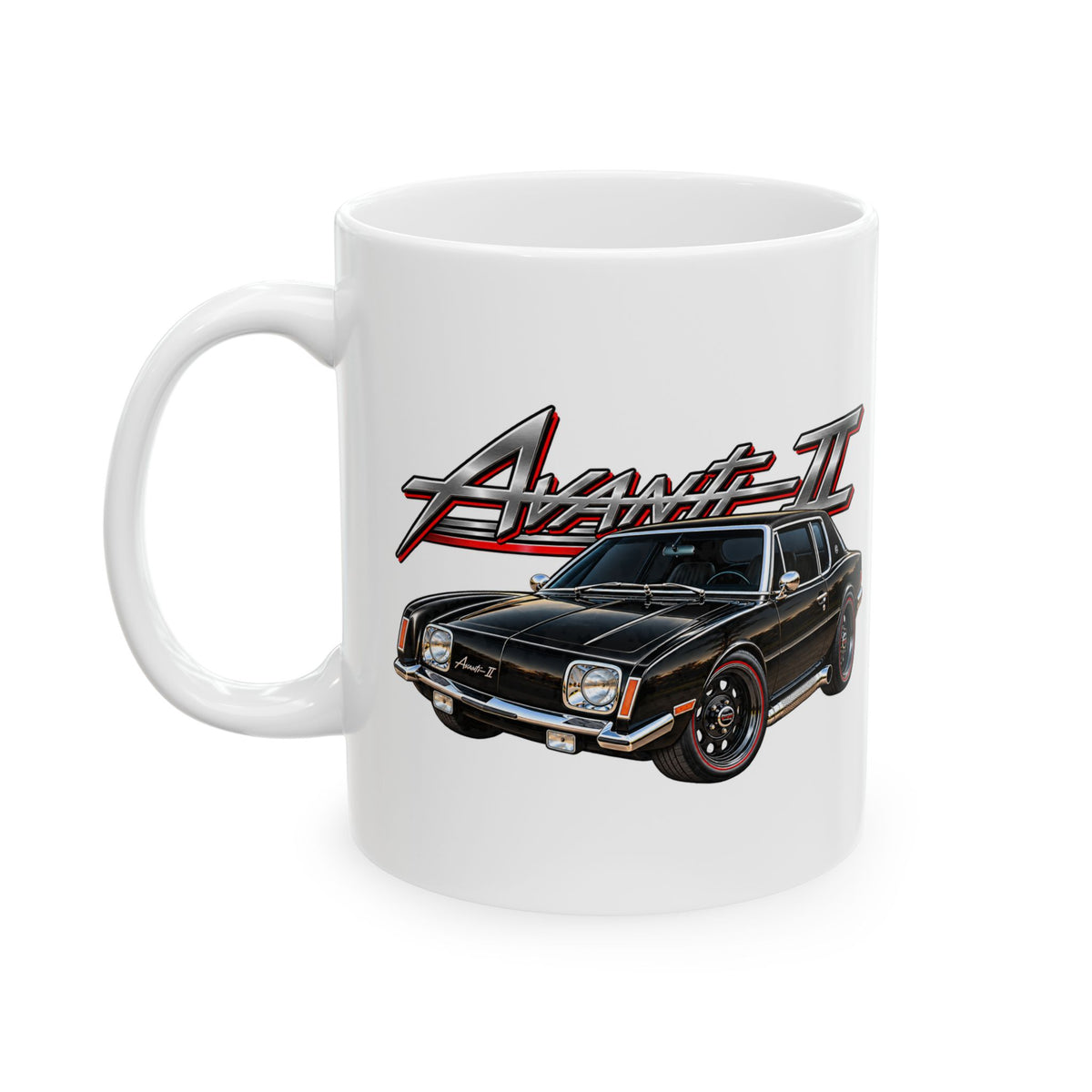 Avanti II Classic Muscle Car Enthusiast Ceramic Mug