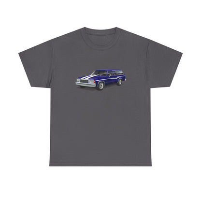 Classic Malibu Station Wagon Tee — Vintage Purple Car Graphic T-Shirt