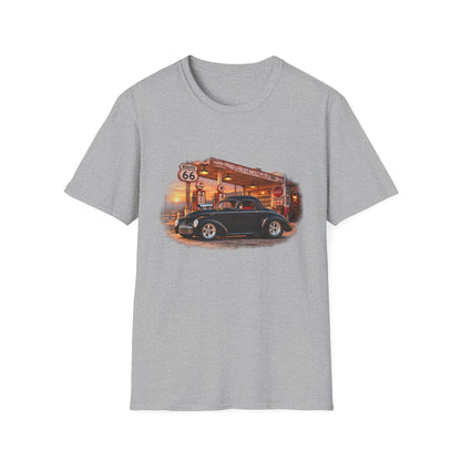 Route 66 Classic 1941 American Willys Car Gas Station T-Shirt