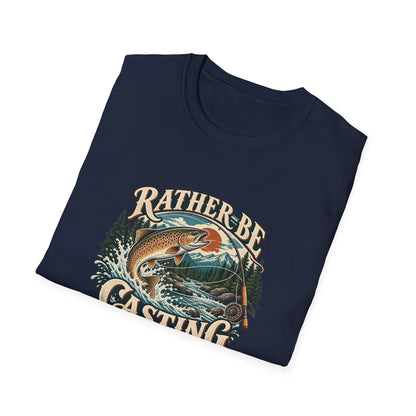 Rather Be Casting T-Shirt | Vintage Trout Fly Fishing Tee